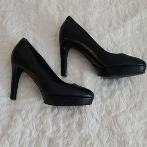 Black Leather Pumps